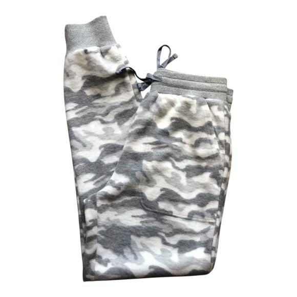 Hem & Thread Gray Camo Jogger Pants Drawstring Waist Womens Size Small - Picture 2 of 10